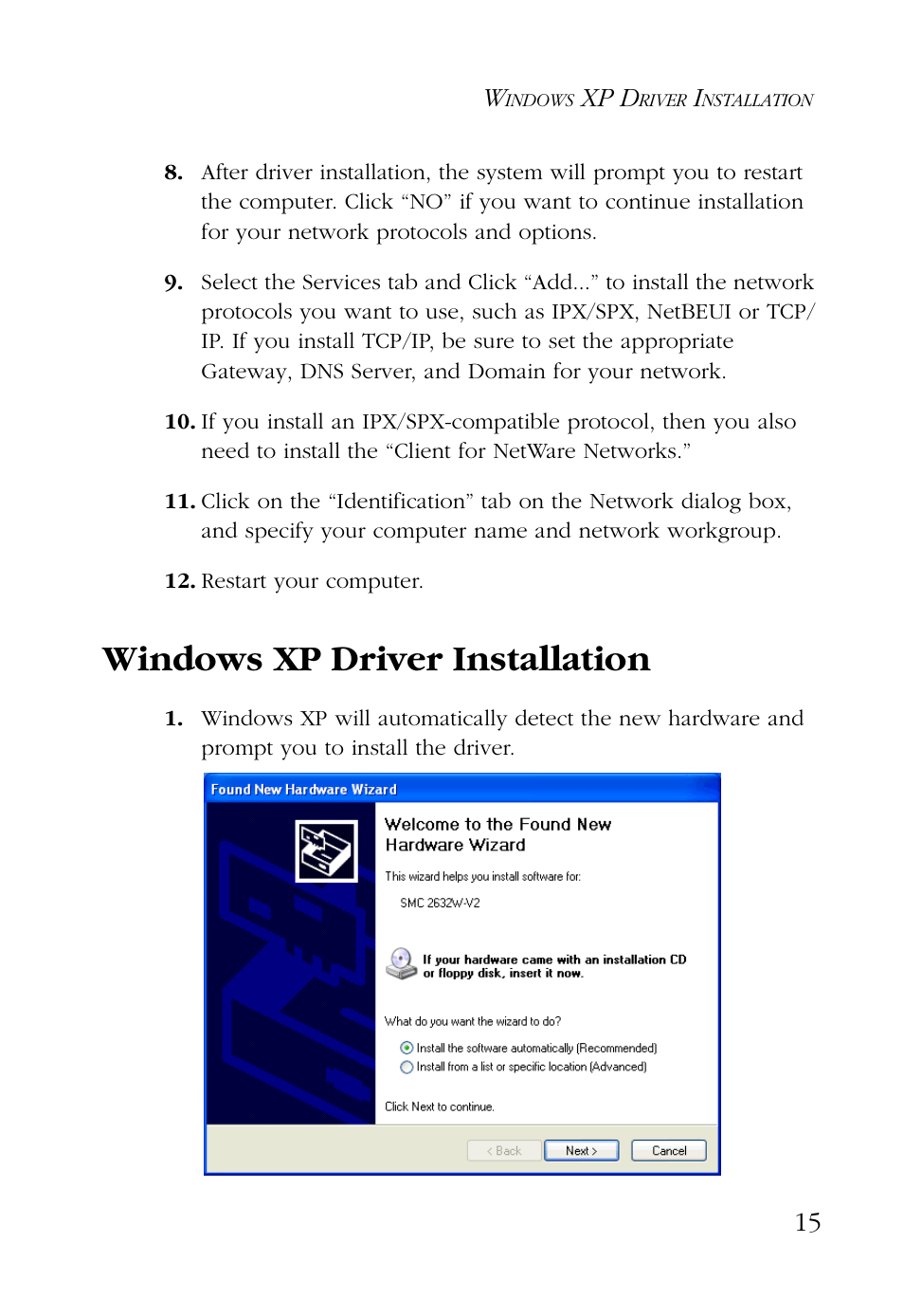 Windows xp driver installation, Xp d | SMC Networks SMC EZ Connect SMC2632W User Manual | Page 27 / 58