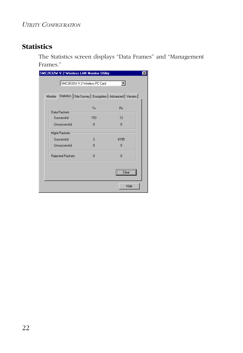 Statistics | SMC Networks SMC EZ Connect SMC2632W User Manual | Page 34 / 58