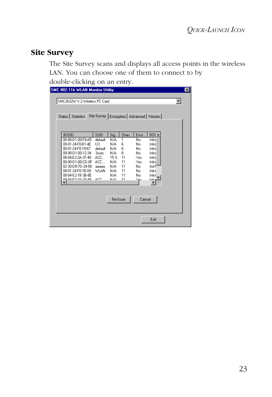 Site survey | SMC Networks SMC EZ Connect SMC2632W User Manual | Page 35 / 58