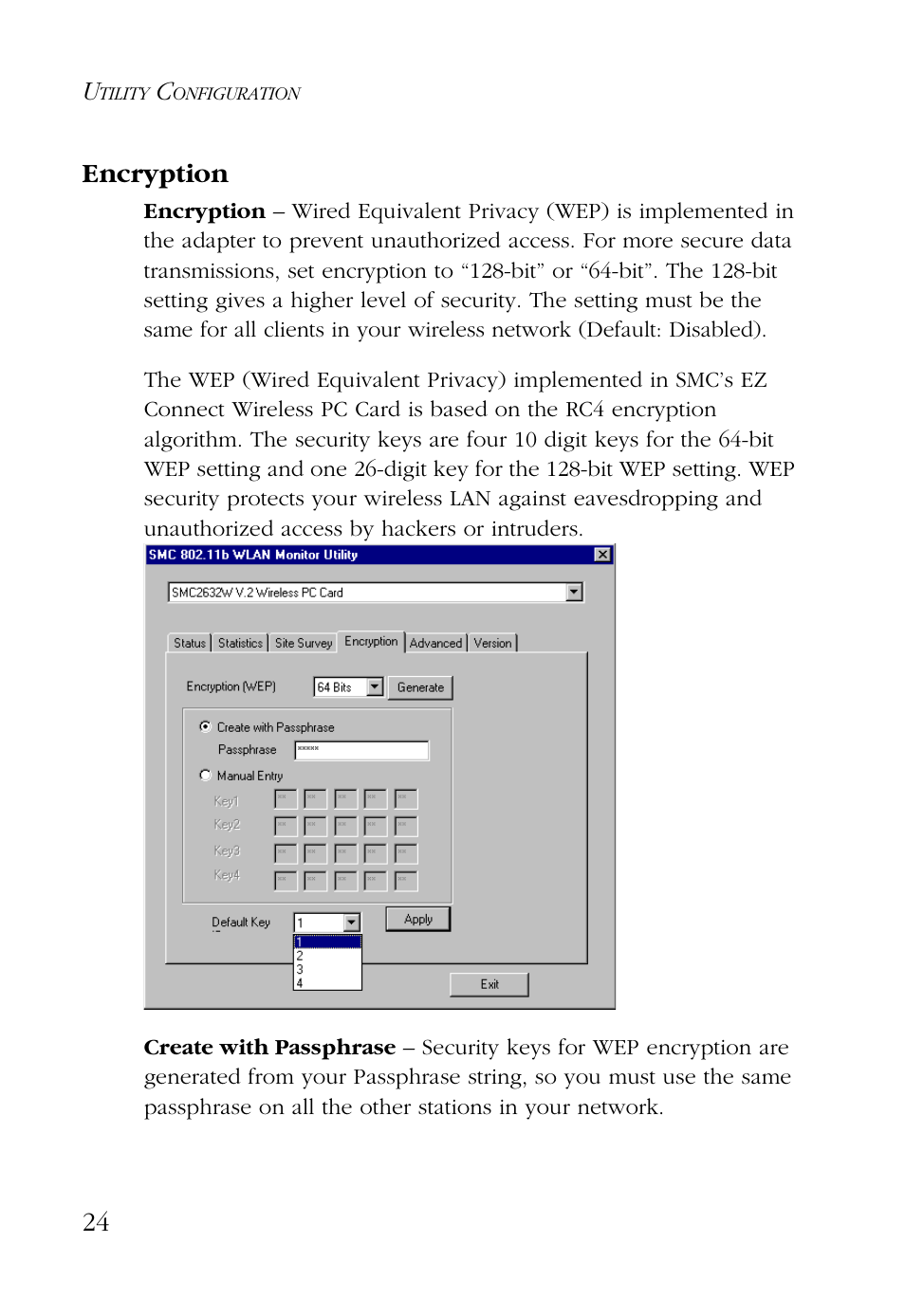 Encryption | SMC Networks SMC EZ Connect SMC2632W User Manual | Page 36 / 58