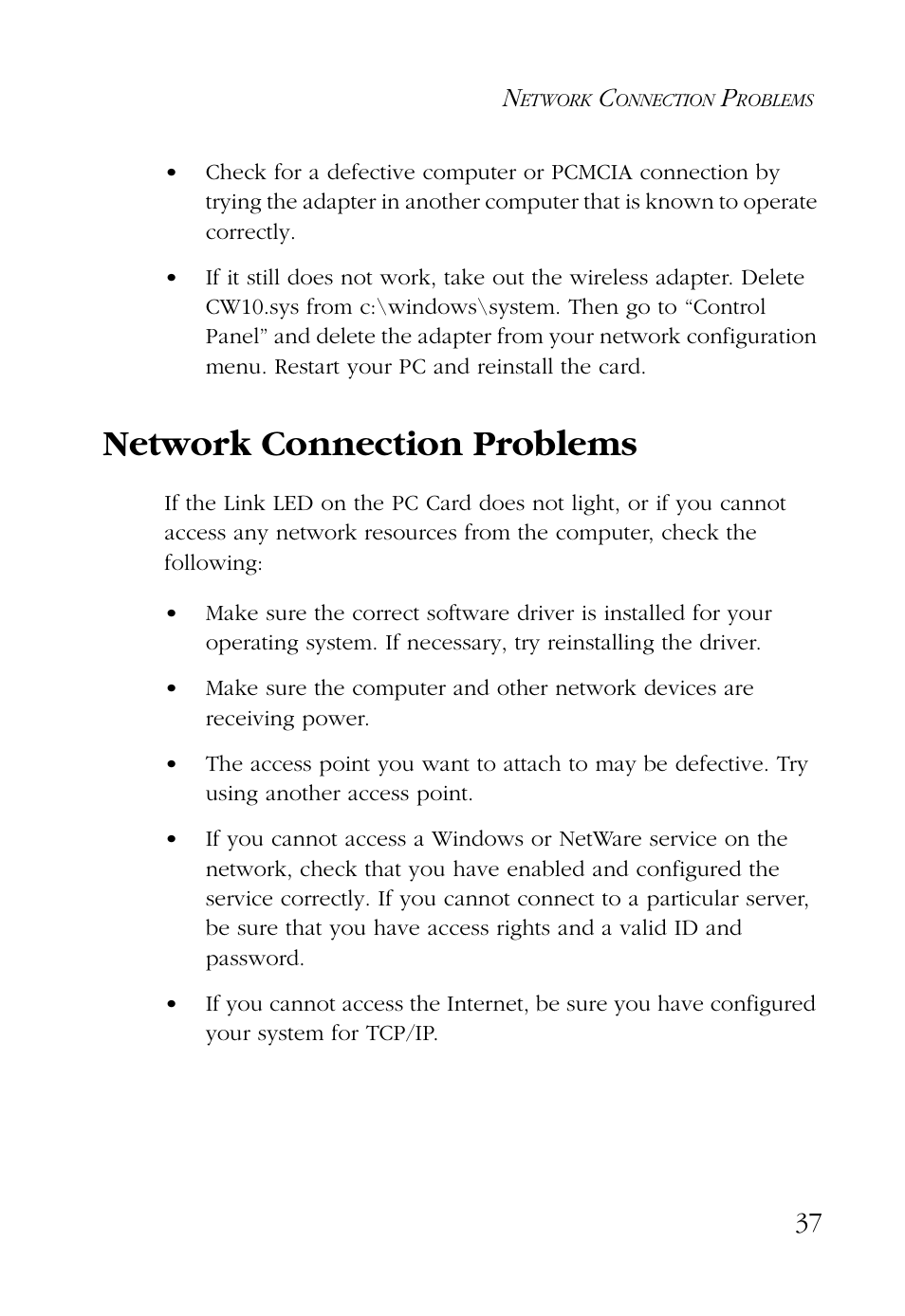 Network connection problems | SMC Networks SMC EZ Connect SMC2632W User Manual | Page 49 / 58