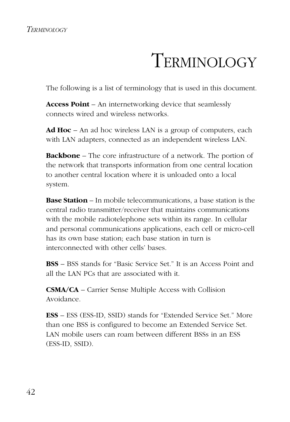 Terminology, Erminology | SMC Networks SMC EZ Connect SMC2632W User Manual | Page 54 / 58