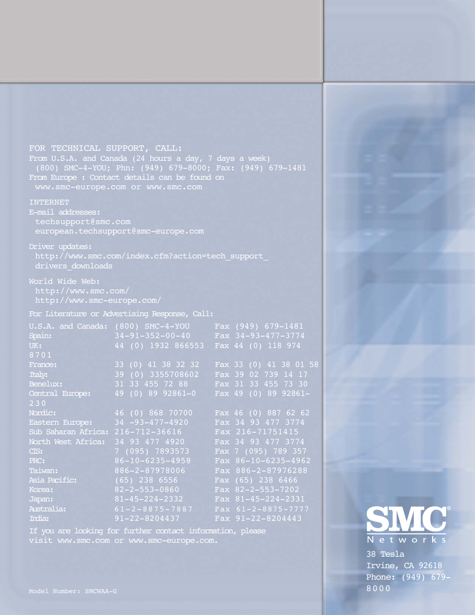 SMC Networks 802.11g User Manual | Page 38 / 38