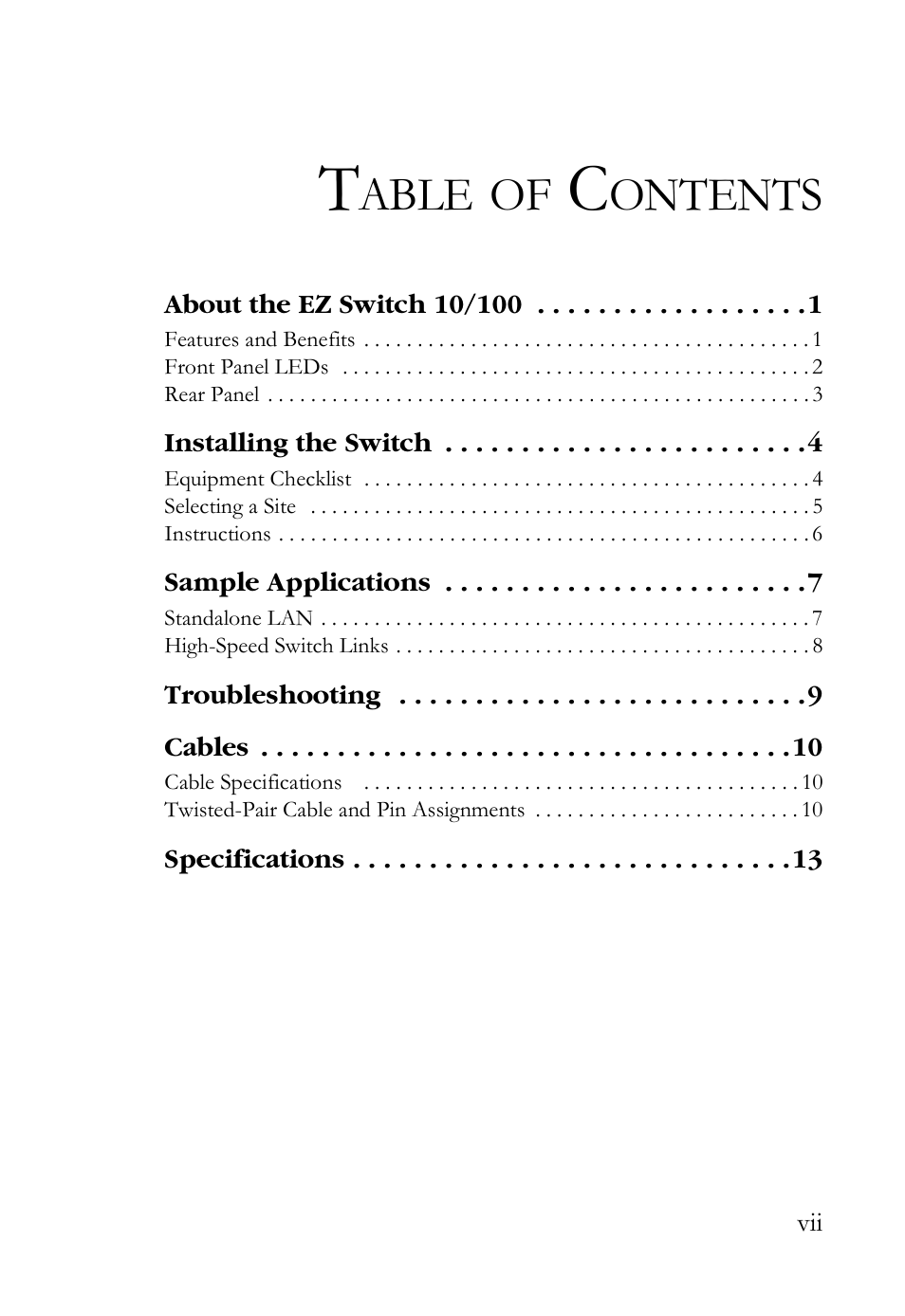 Able, Ontents | SMC Networks SMC-EZ1024DT User Manual | Page 11 / 28