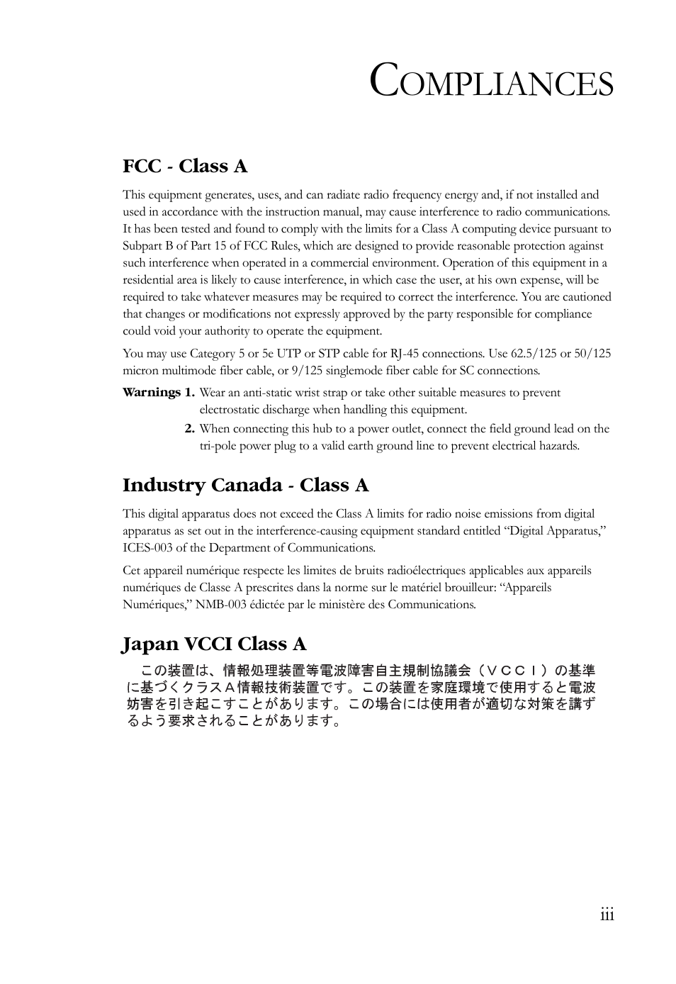 Ompliances | SMC Networks SMC-EZ1024DT User Manual | Page 7 / 28
