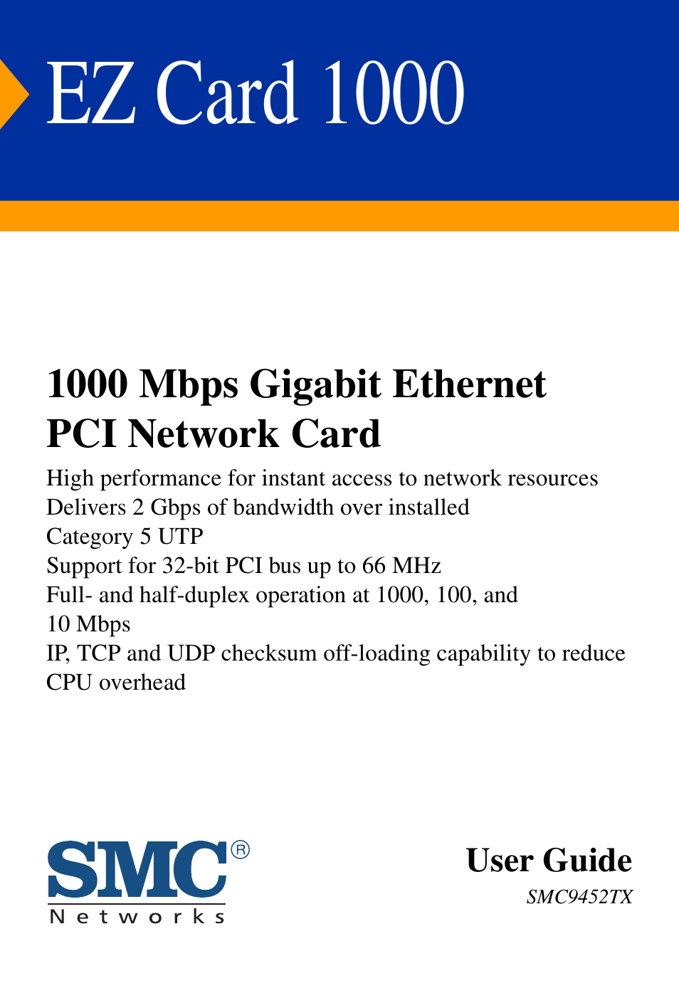 SMC Networks SMC EZ Card 1000 SMC9452TX User Manual | 62 pages