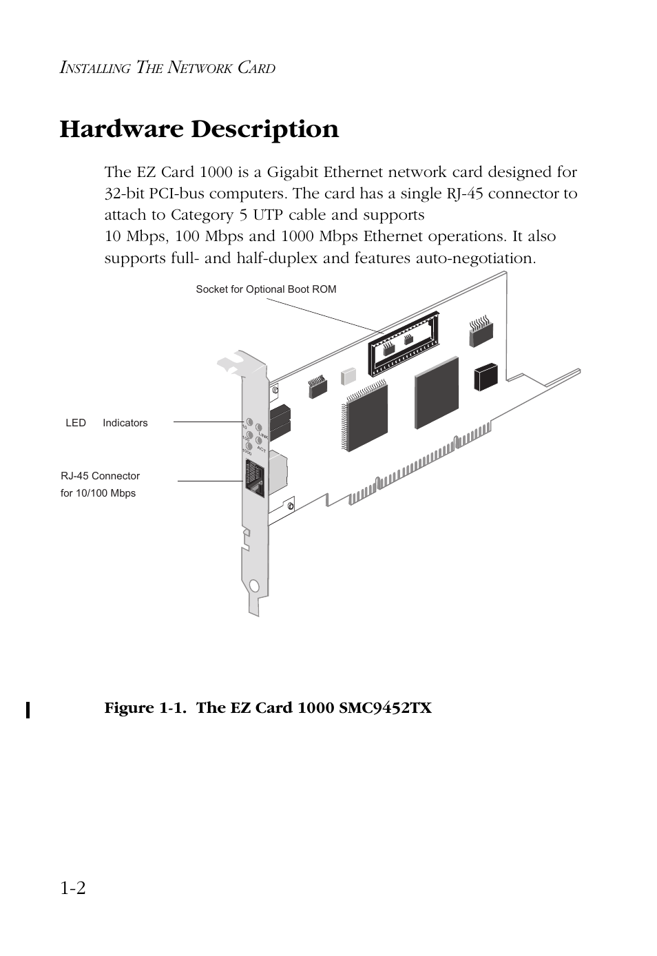 Hardware description, Hardware description -2 | SMC Networks SMC EZ Card 1000 SMC9452TX User Manual | Page 14 / 62