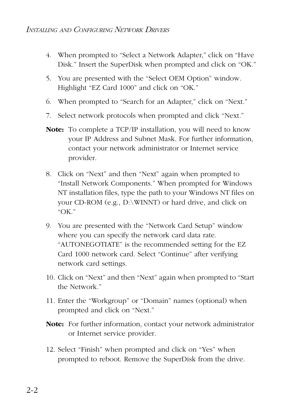 SMC Networks SMC EZ Card 1000 SMC9452TX User Manual | Page 24 / 62