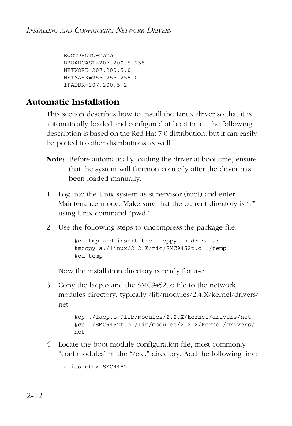 Automatic installation, Automatic installation -12 | SMC Networks SMC EZ Card 1000 SMC9452TX User Manual | Page 34 / 62