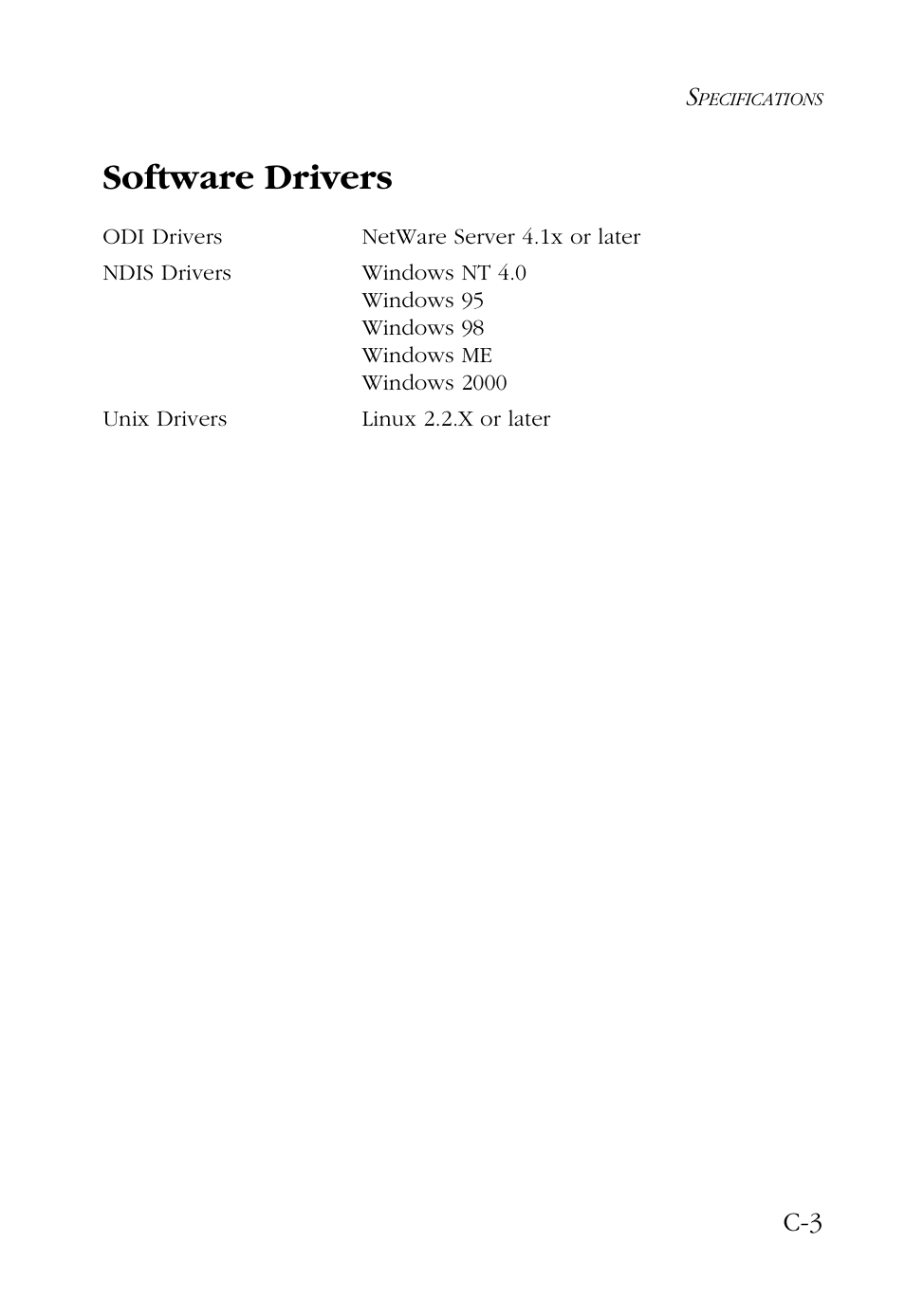 Software drivers | SMC Networks SMC EZ Card 1000 SMC9452TX User Manual | Page 53 / 62