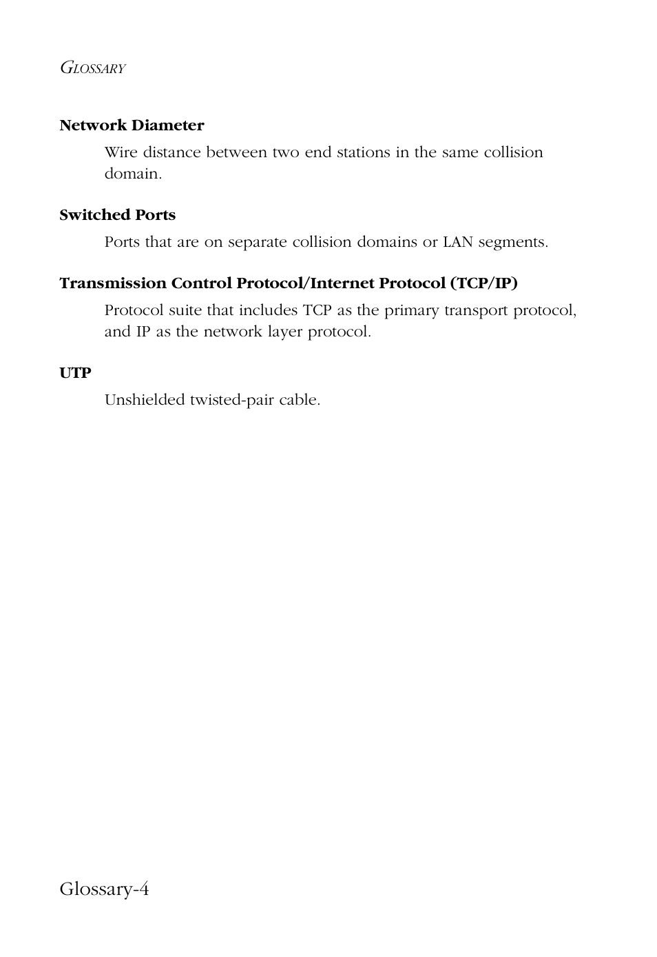 Glossary-4 | SMC Networks SMC EZ Card 1000 SMC9452TX User Manual | Page 58 / 62