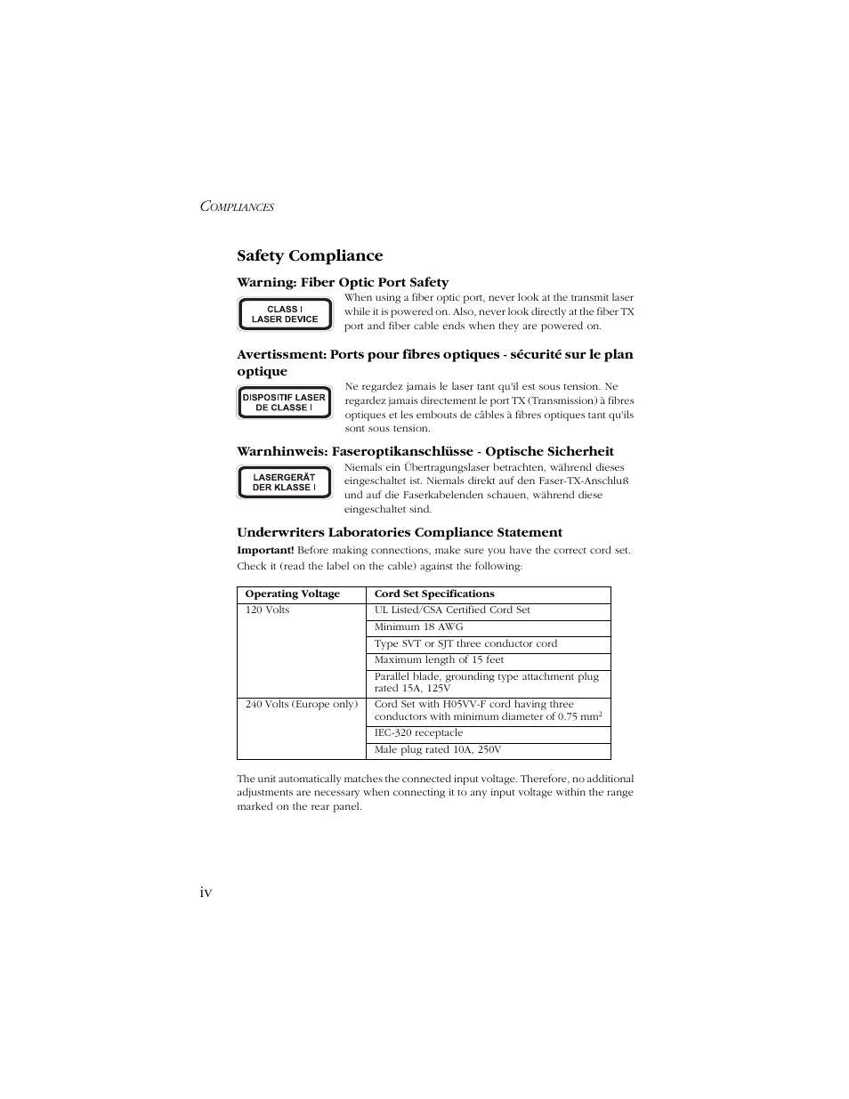 Iv safety compliance | SMC Networks 1000 User Manual | Page 10 / 66