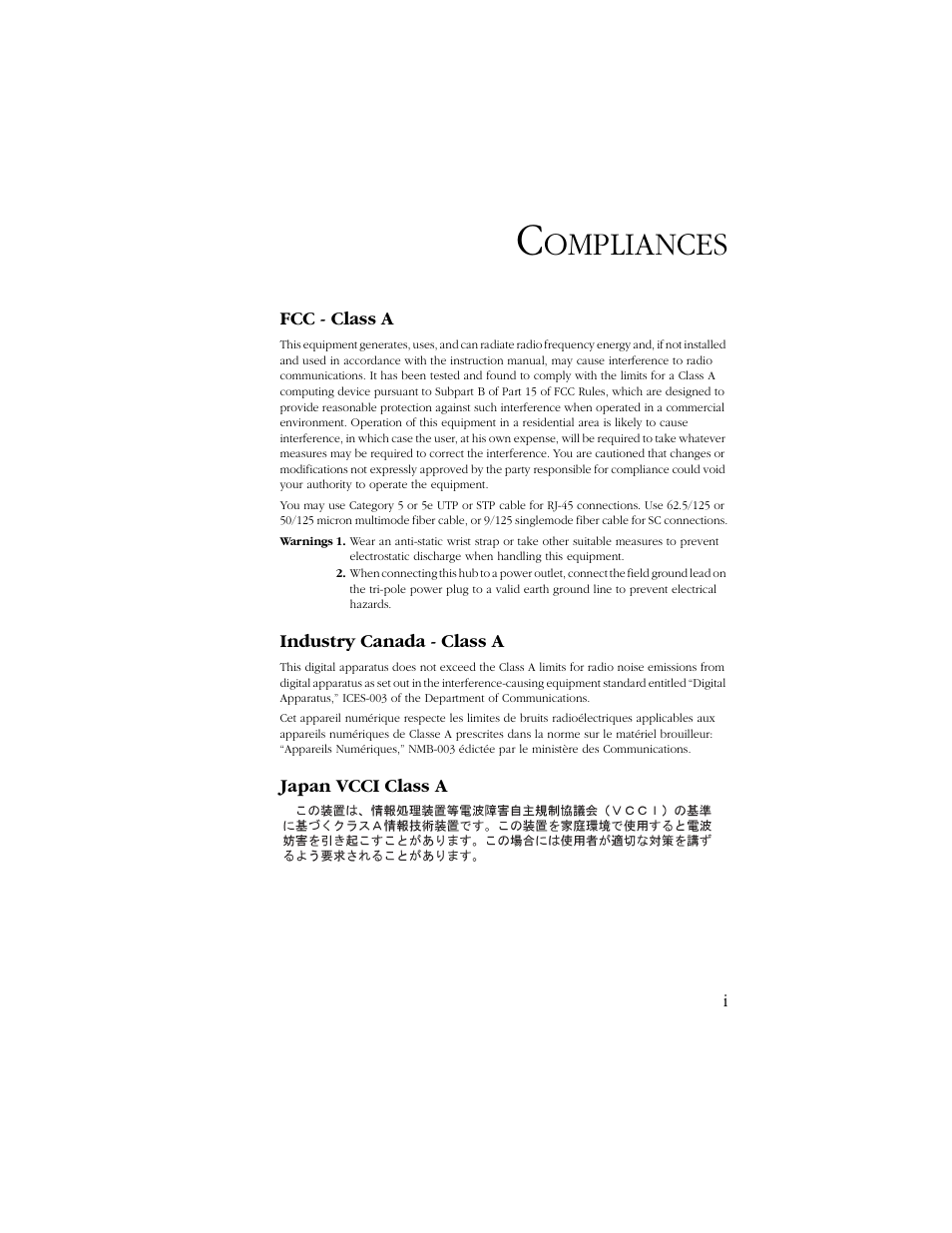 Compliances, Ompliances | SMC Networks 1000 User Manual | Page 7 / 66