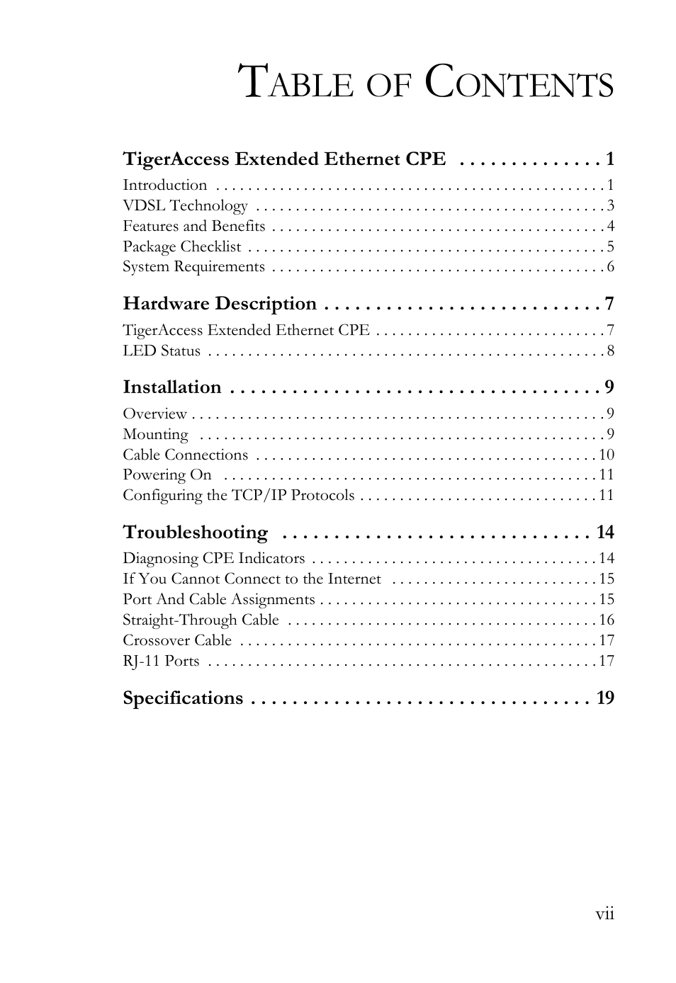 Able, Ontents | SMC Networks SMC7500A/VCP User Manual | Page 11 / 34