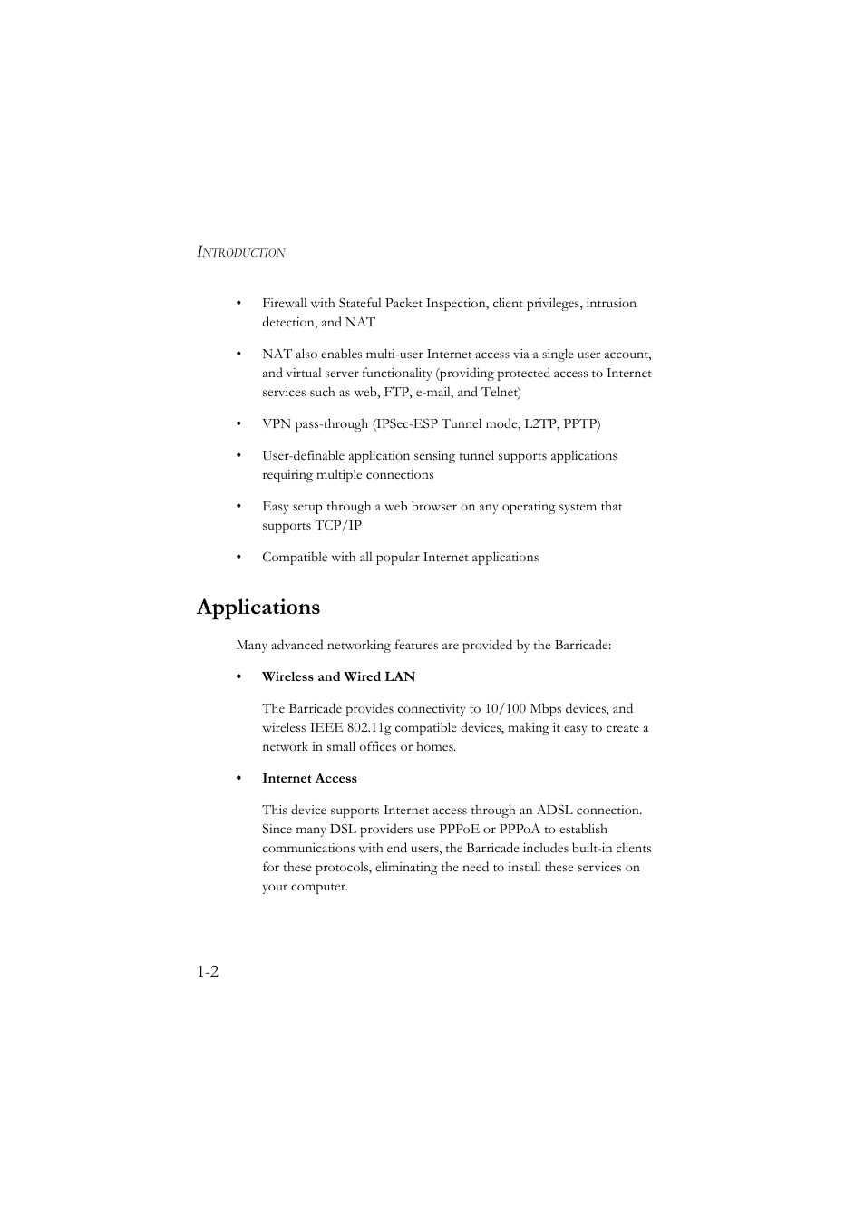 Applications, Applications -2 | SMC Networks SMC7804WBRA User Manual | Page 15 / 124