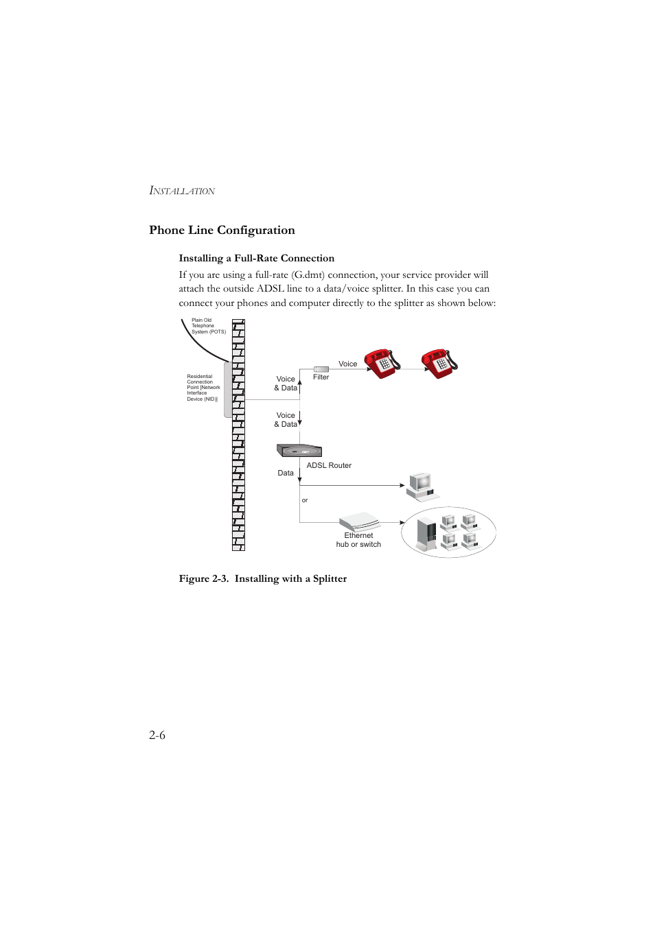 Phone line configuration, Phone line configuration -6, 6 phone line configuration | SMC Networks SMC7804WBRA User Manual | Page 23 / 124