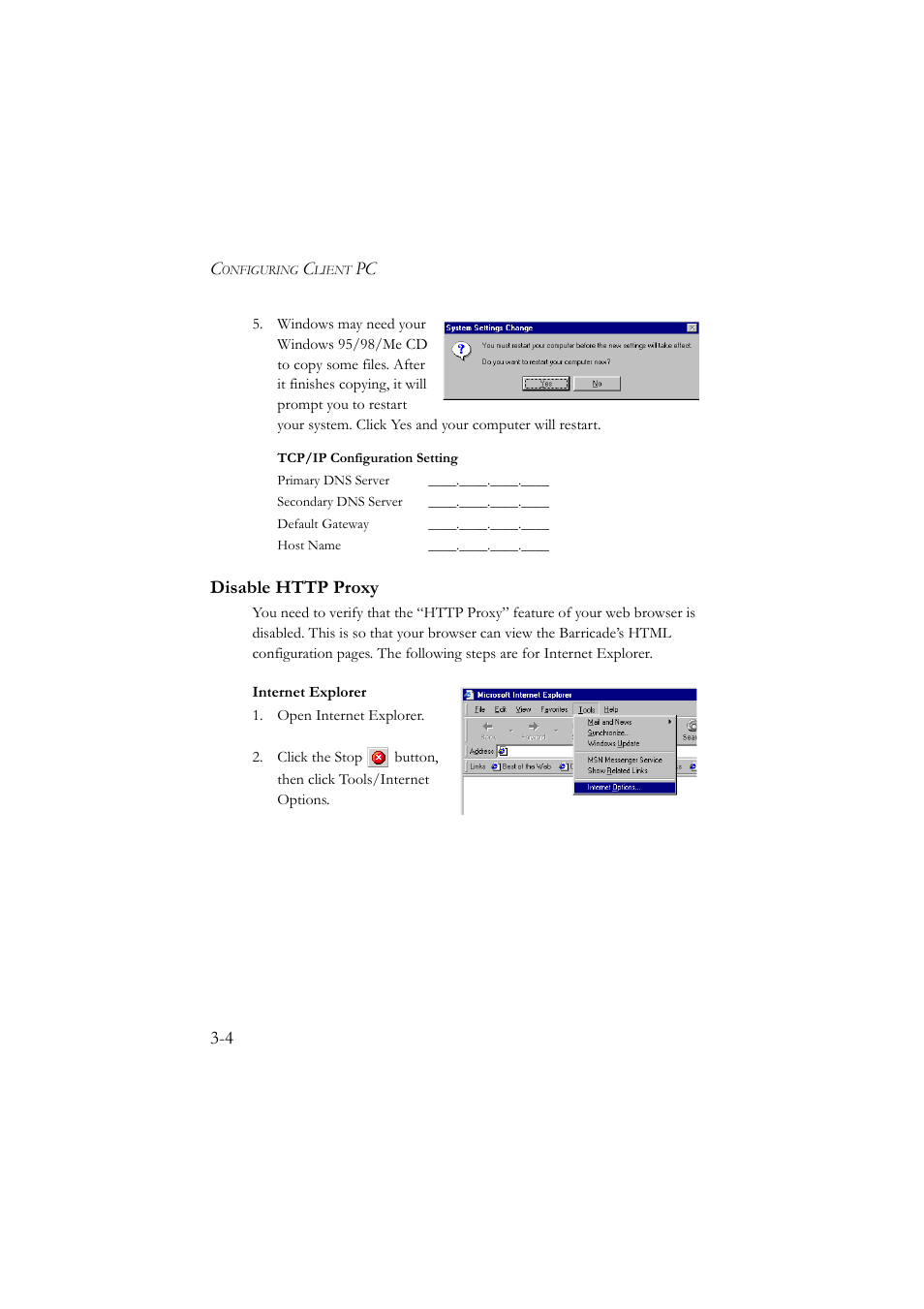 Disable http proxy, Disable http proxy -4, Pc 3-4 | SMC Networks SMC7804WBRA User Manual | Page 29 / 124