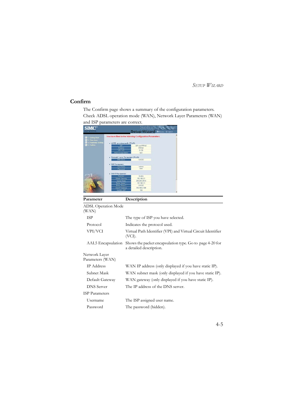 Confirm, Confirm -5, 5 confirm | SMC Networks SMC7804WBRA User Manual | Page 48 / 124