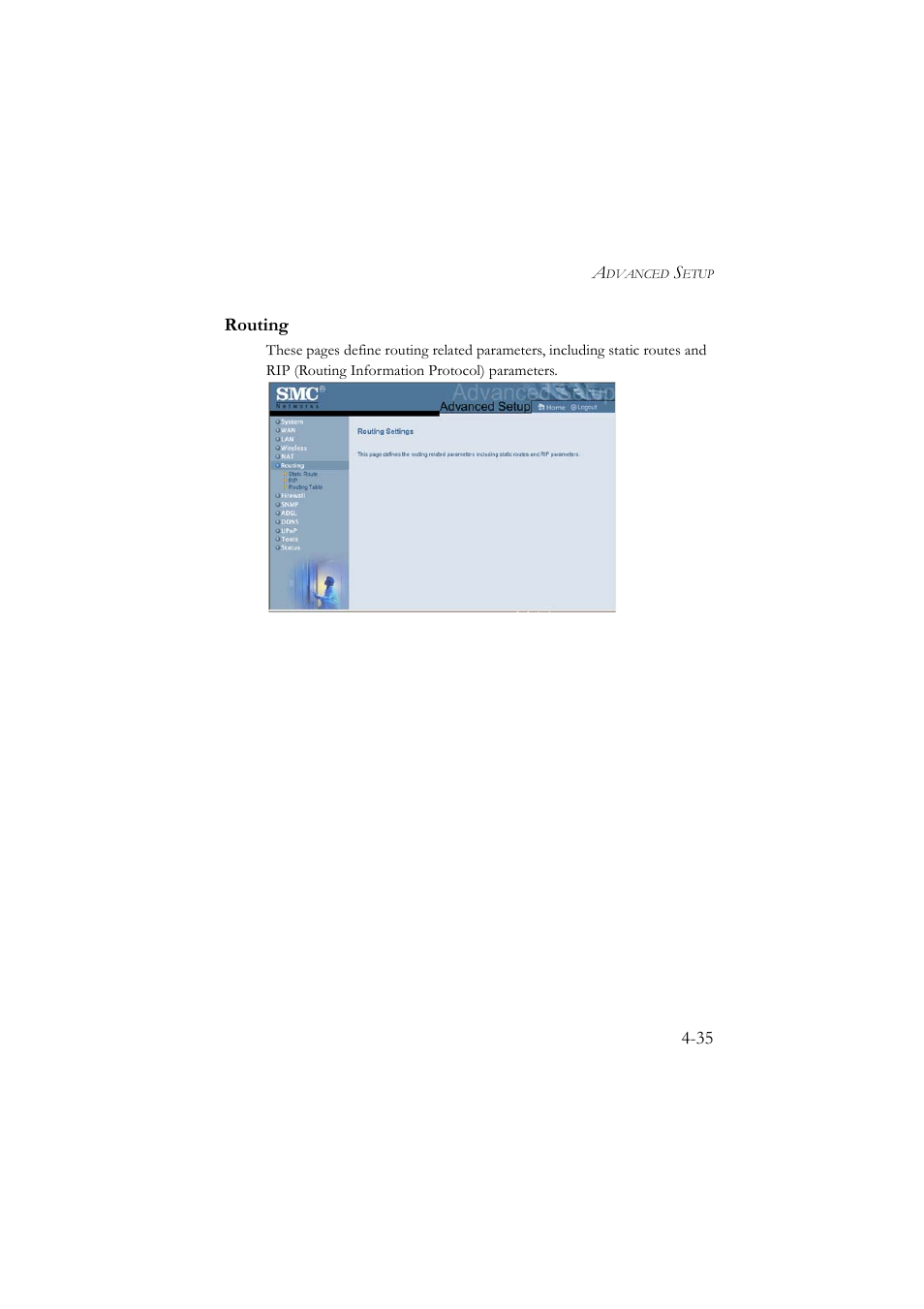 Routing, Routing -35 | SMC Networks SMC7804WBRA User Manual | Page 78 / 124