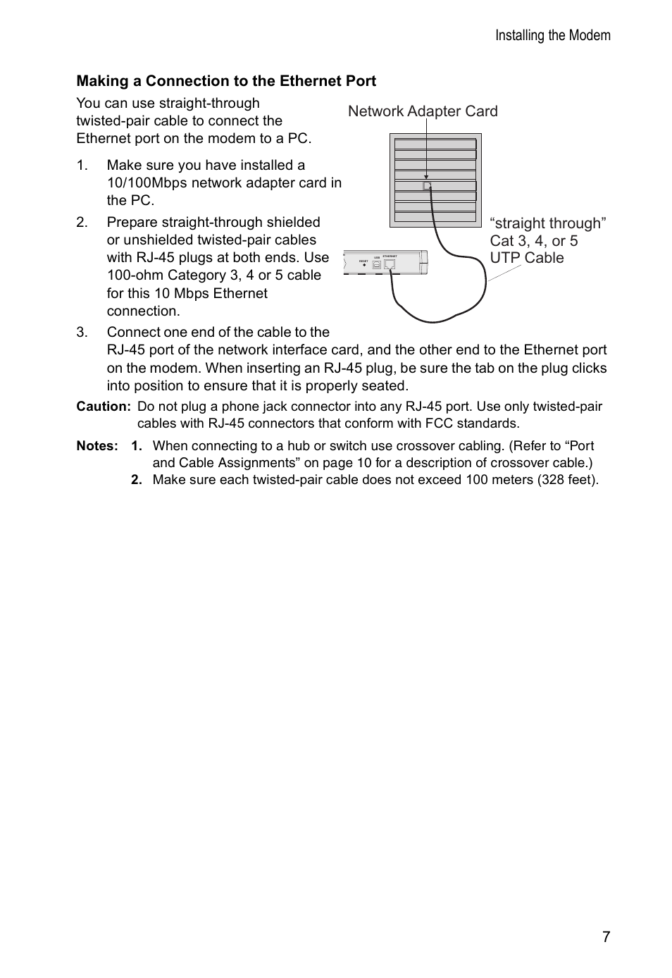 Making a connection to the ethernet port | SMC Networks SMC8002CM-US User Manual | Page 10 / 19