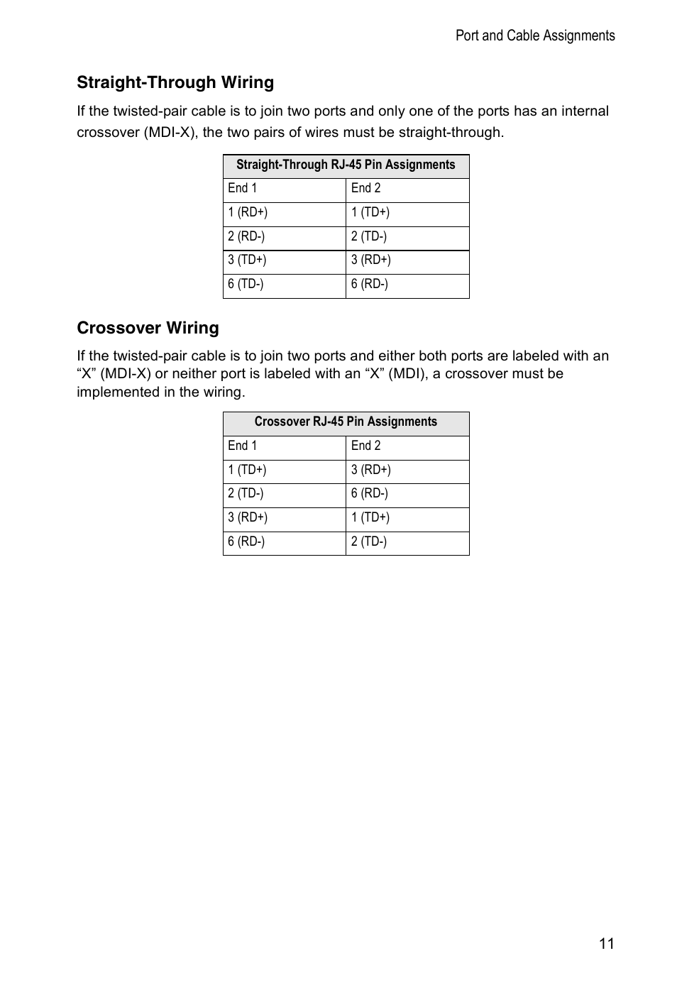 Straight-through wiring, Crossover wiring | SMC Networks SMC8002CM-US User Manual | Page 14 / 19