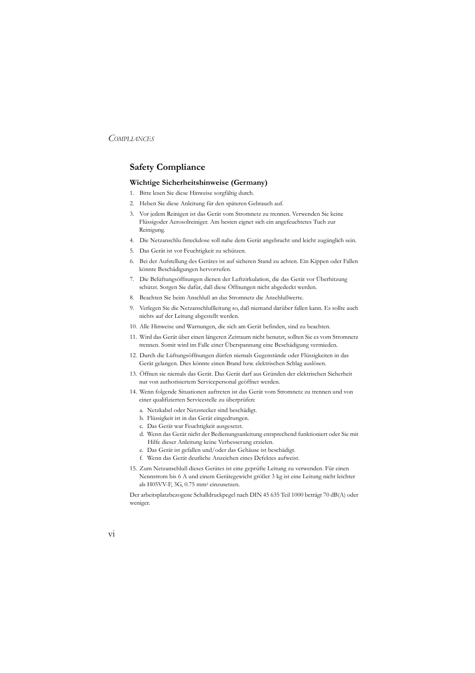 Vi safety compliance | SMC Networks Redundant Power Unit SMCRPU600W User Manual | Page 10 / 22
