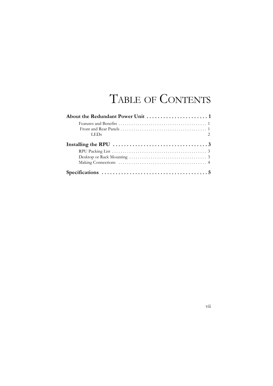 Able, Ontents | SMC Networks Redundant Power Unit SMCRPU600W User Manual | Page 11 / 22