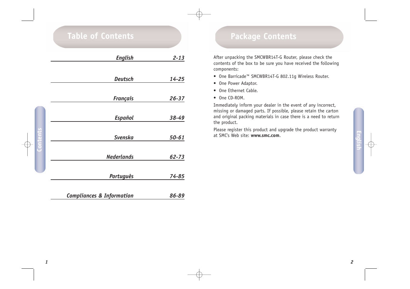 SMC Networks SMCWBR14T-G User Manual | Page 2 / 46