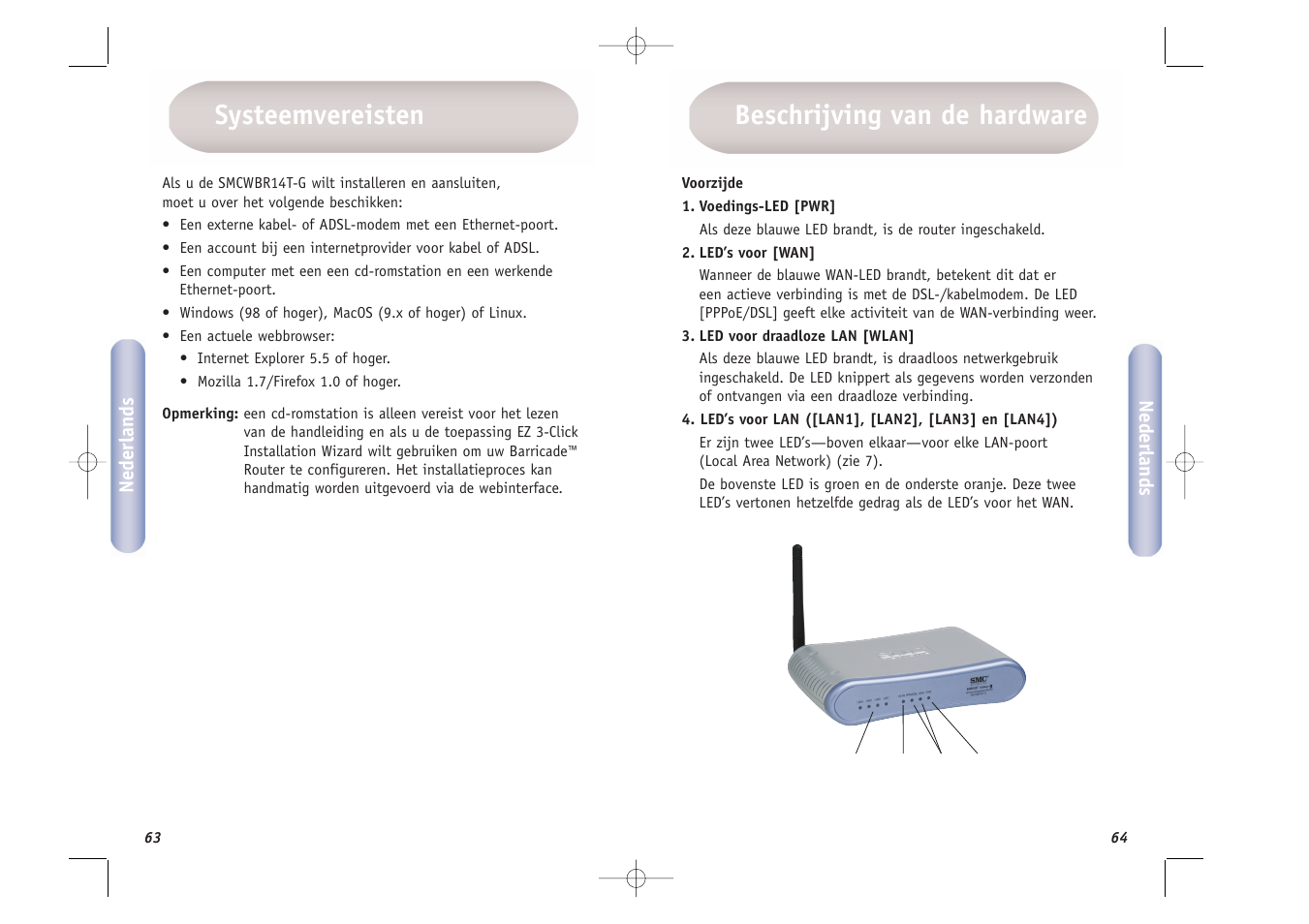 Beschrijving van de hardware systeemvereisten | SMC Networks SMCWBR14T-G User Manual | Page 33 / 46