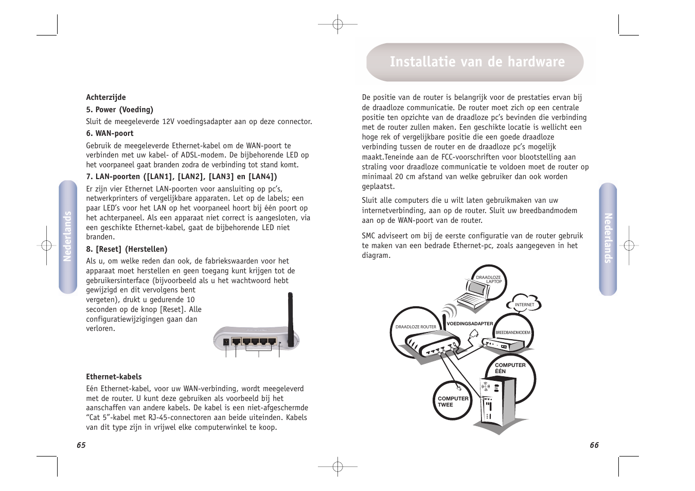 Installatie van de hardware, Nederlands | SMC Networks SMCWBR14T-G User Manual | Page 34 / 46