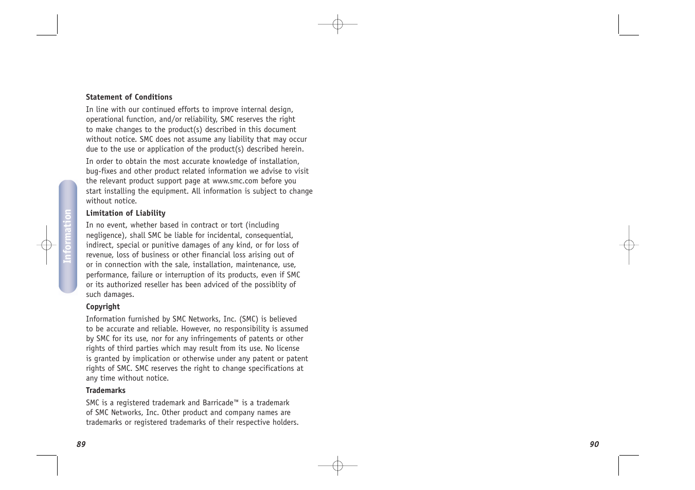 SMC Networks SMCWBR14T-G User Manual | Page 46 / 46