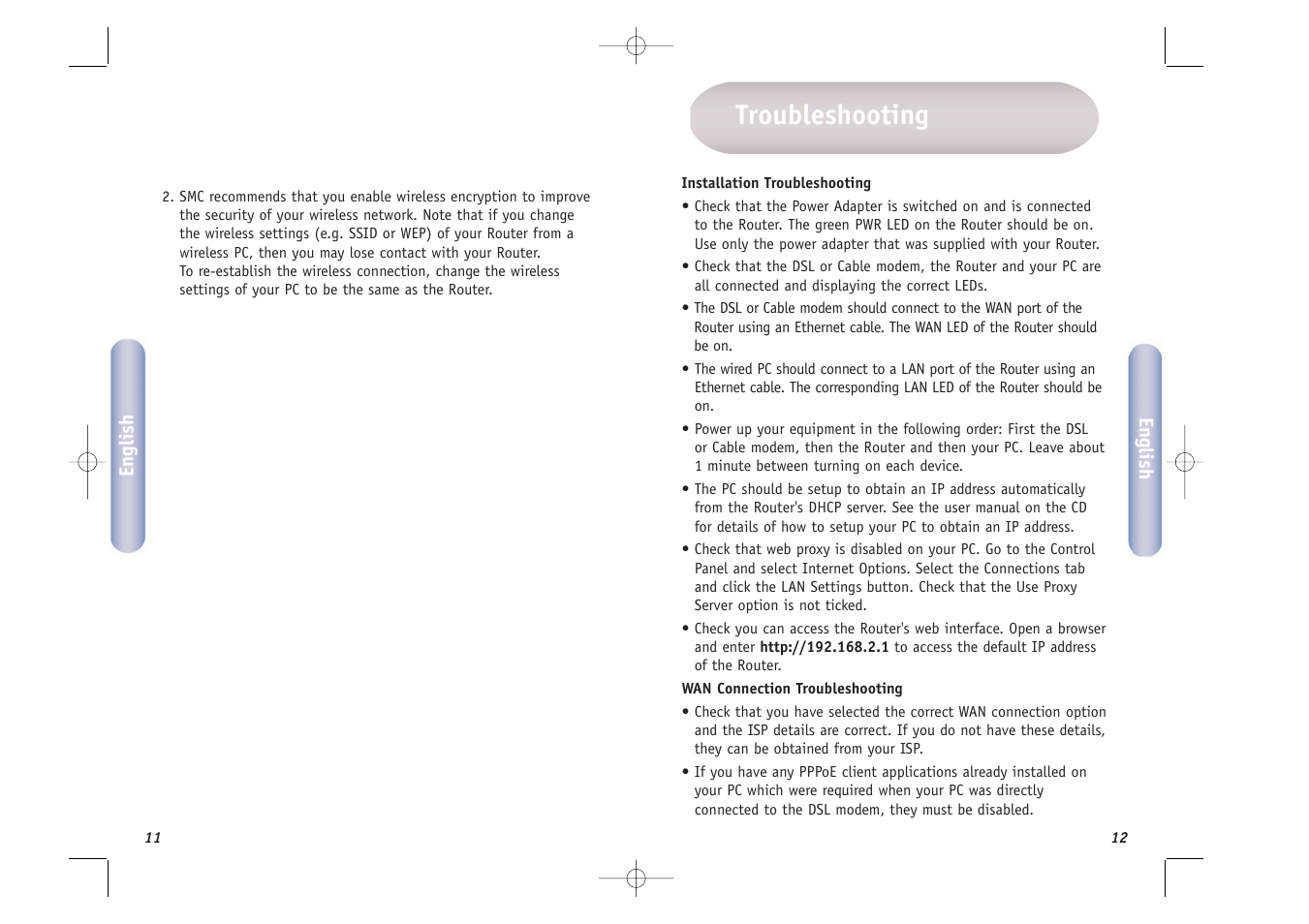 Troubleshooting | SMC Networks SMCWBR14T-G User Manual | Page 7 / 46