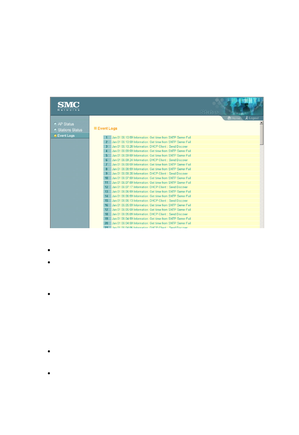 Event logs, Event logs -66, System configuration 5-66 event logs | SMC Networks SMC2555W-AG User Manual | Page 122 / 256