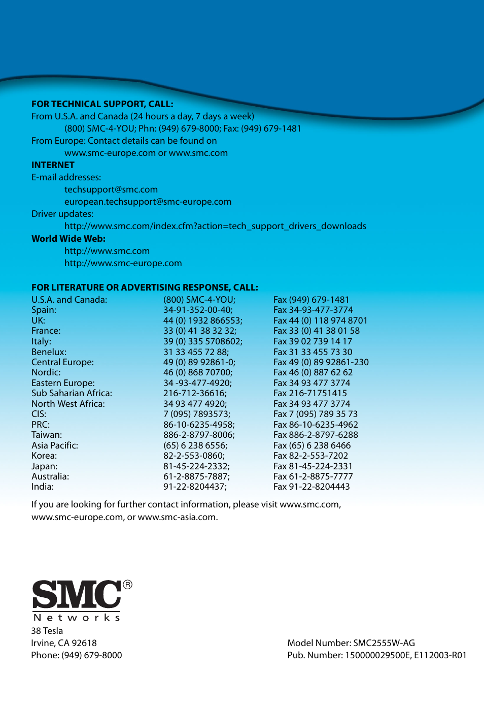 SMC Networks SMC2555W-AG User Manual | Page 256 / 256