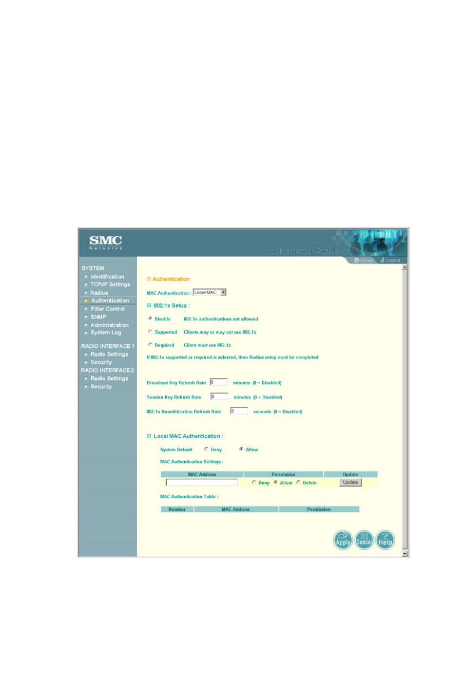 Authentication, Authentication -12 | SMC Networks SMC2555W-AG User Manual | Page 68 / 256