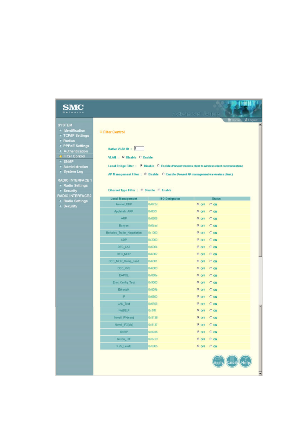 Filter control, Filter control -19 | SMC Networks SMC2555W-AG User Manual | Page 75 / 256