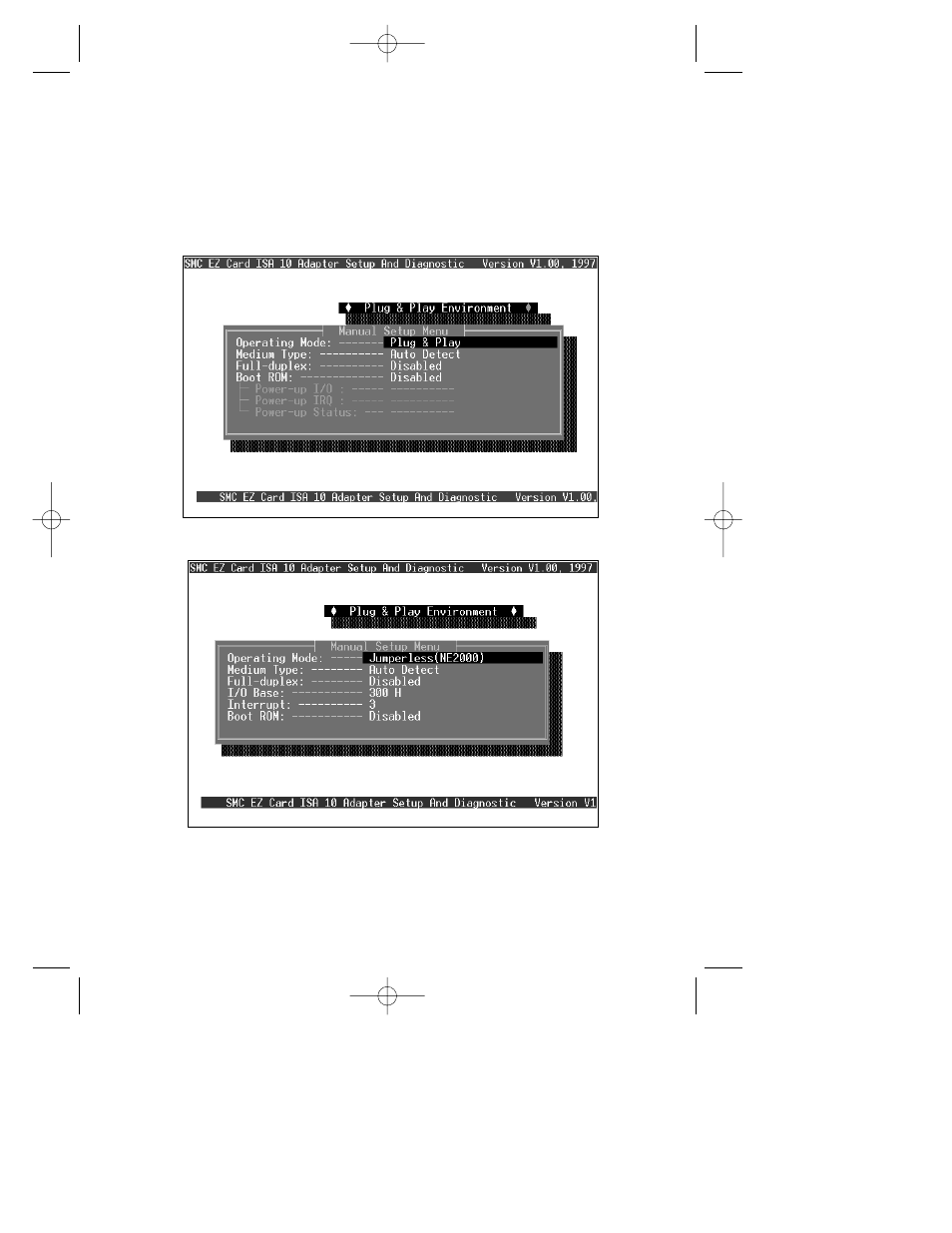 Manual setup | SMC Networks Ethernet ISA Network Cards User Manual | Page 19 / 44