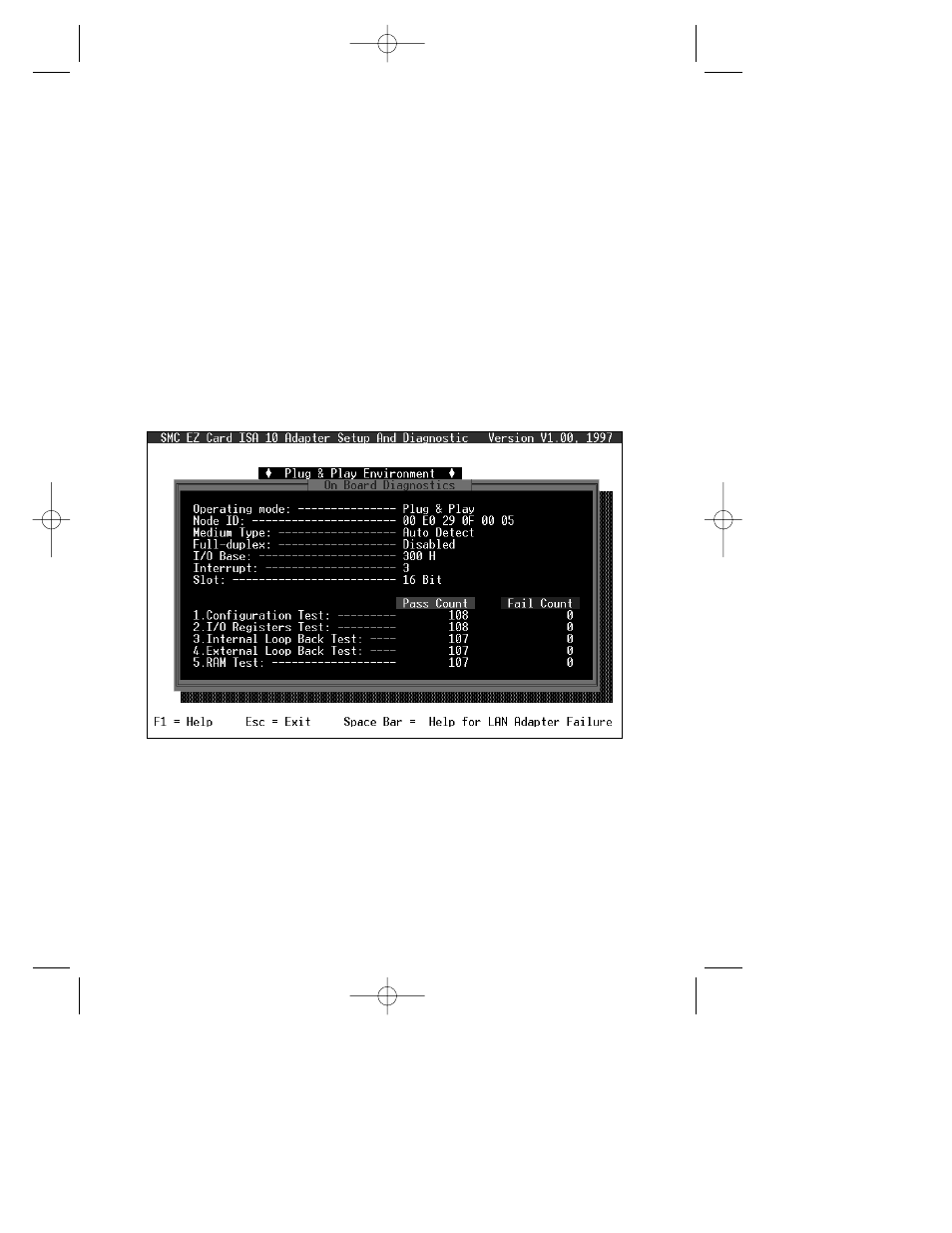 Diagnose the card | SMC Networks Ethernet ISA Network Cards User Manual | Page 24 / 44