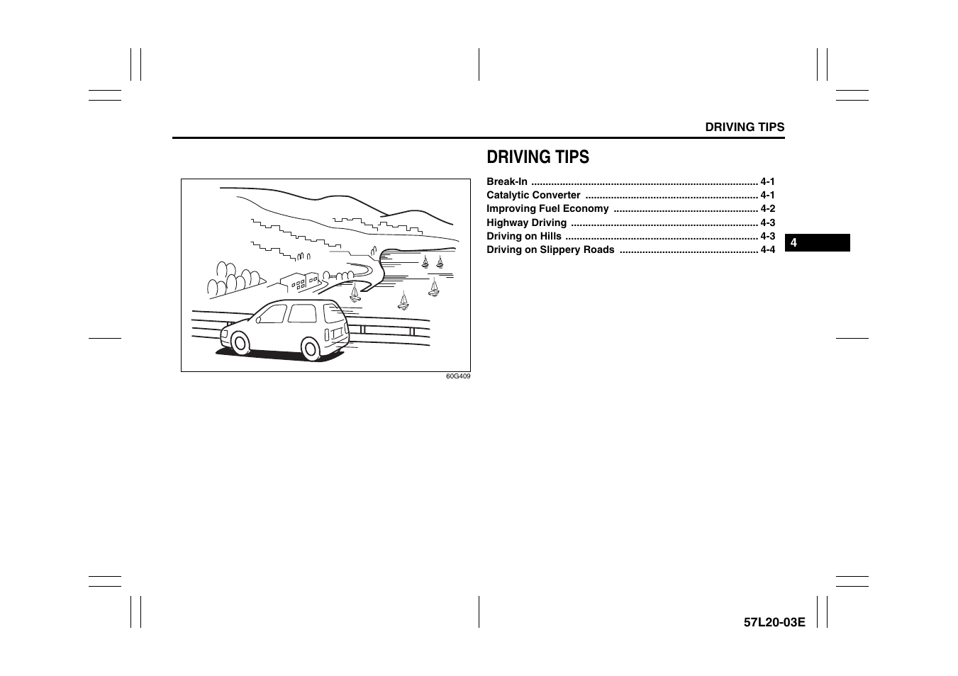 Driving tips | Suzuki 57L1F001 User Manual | Page 171 / 388