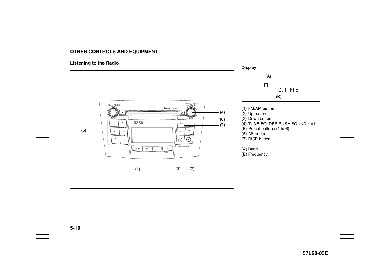 Other controls and equipment, Listening to the radio | Suzuki 57L1F001 User Manual | Page 198 / 388