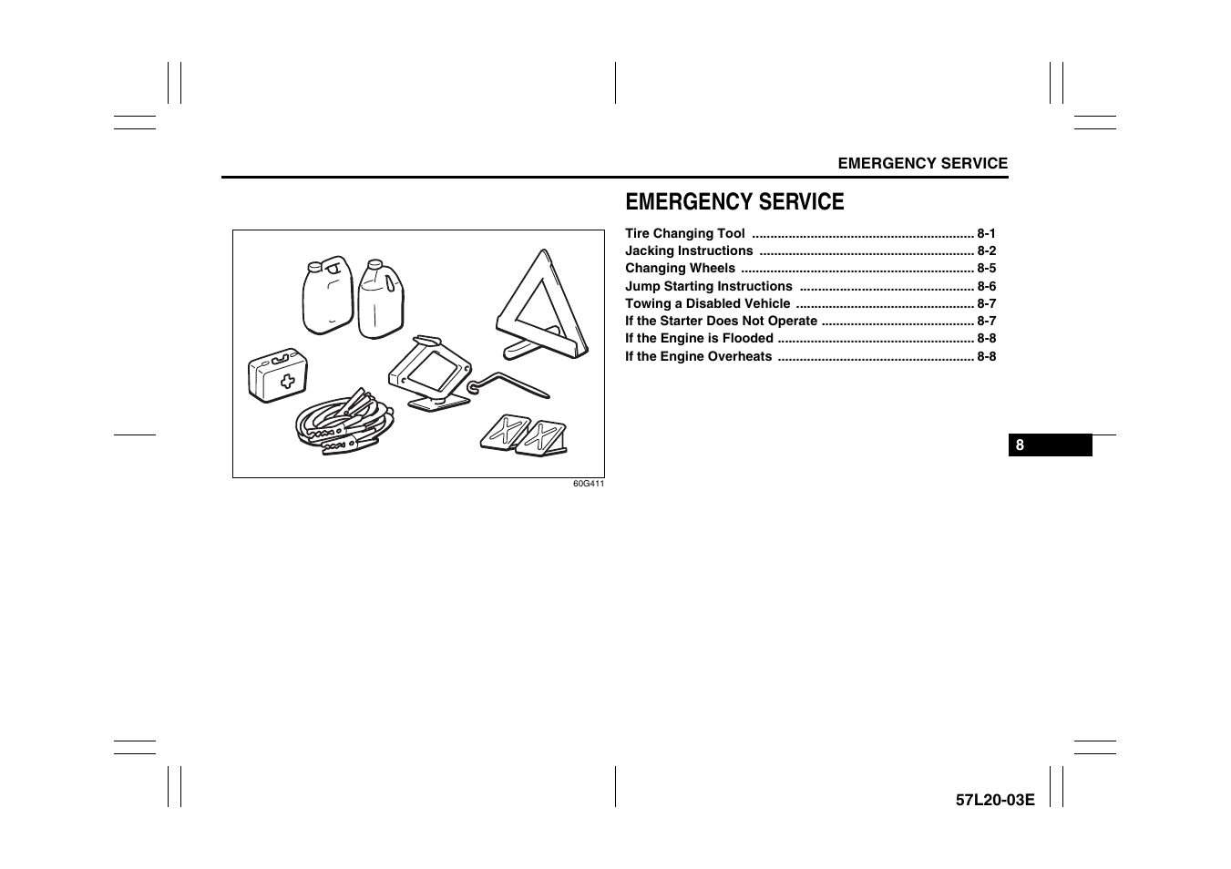 Emergency service | Suzuki 57L1F001 User Manual | Page 343 / 388