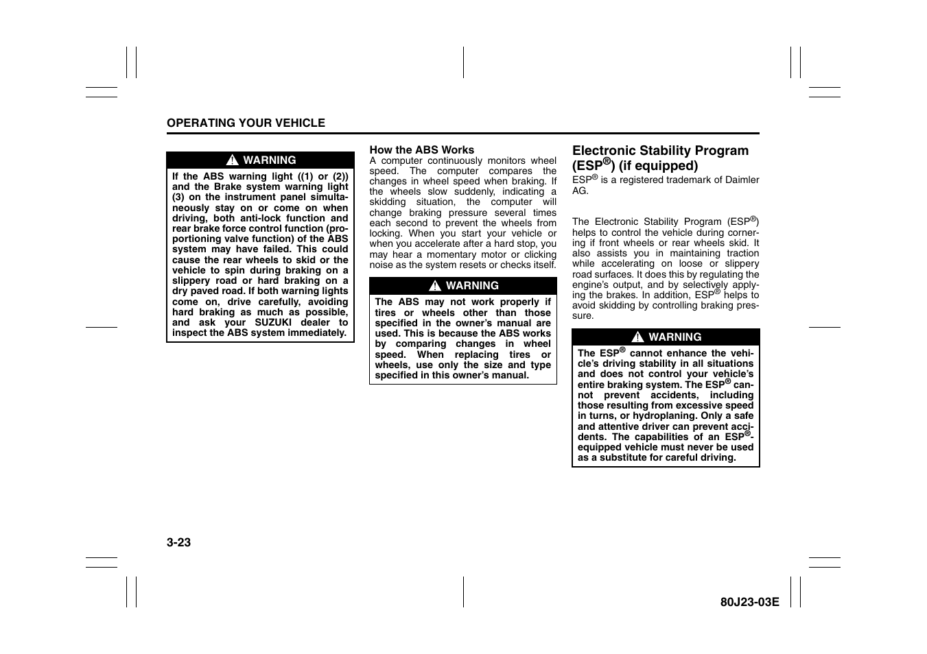 Suzuki 2010 SX4 SportBack User Manual | Page 124 / 297