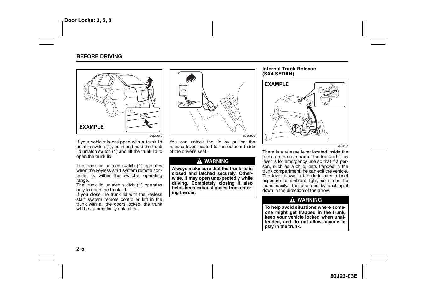 Suzuki 2010 SX4 SportBack User Manual | Page 22 / 297