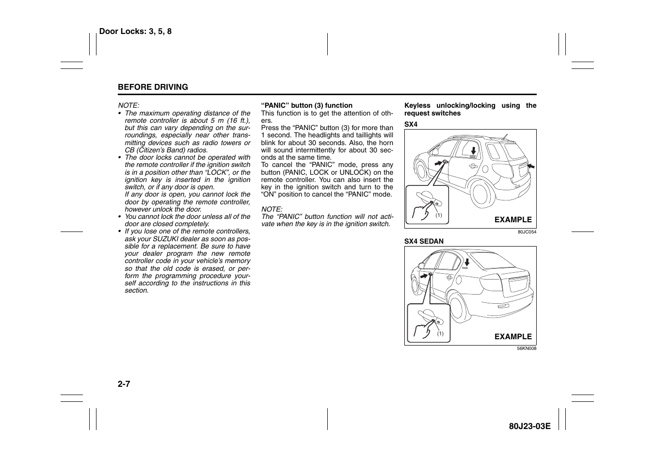 Suzuki 2010 SX4 SportBack User Manual | Page 24 / 297
