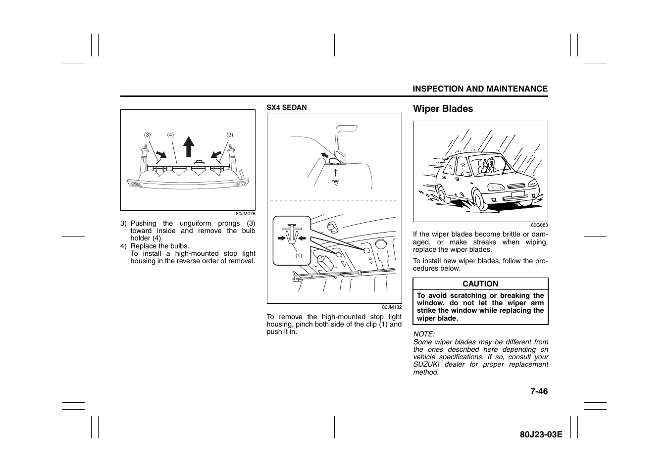 Wiper blades | Suzuki 2010 SX4 SportBack User Manual | Page 251 / 297