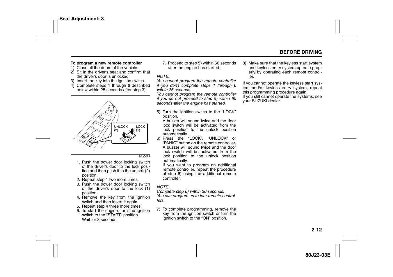 Suzuki 2010 SX4 SportBack User Manual | Page 29 / 297