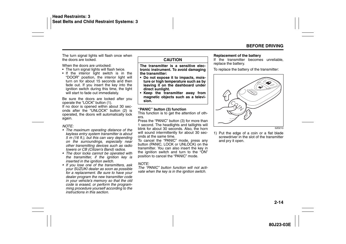 Suzuki 2010 SX4 SportBack User Manual | Page 31 / 297