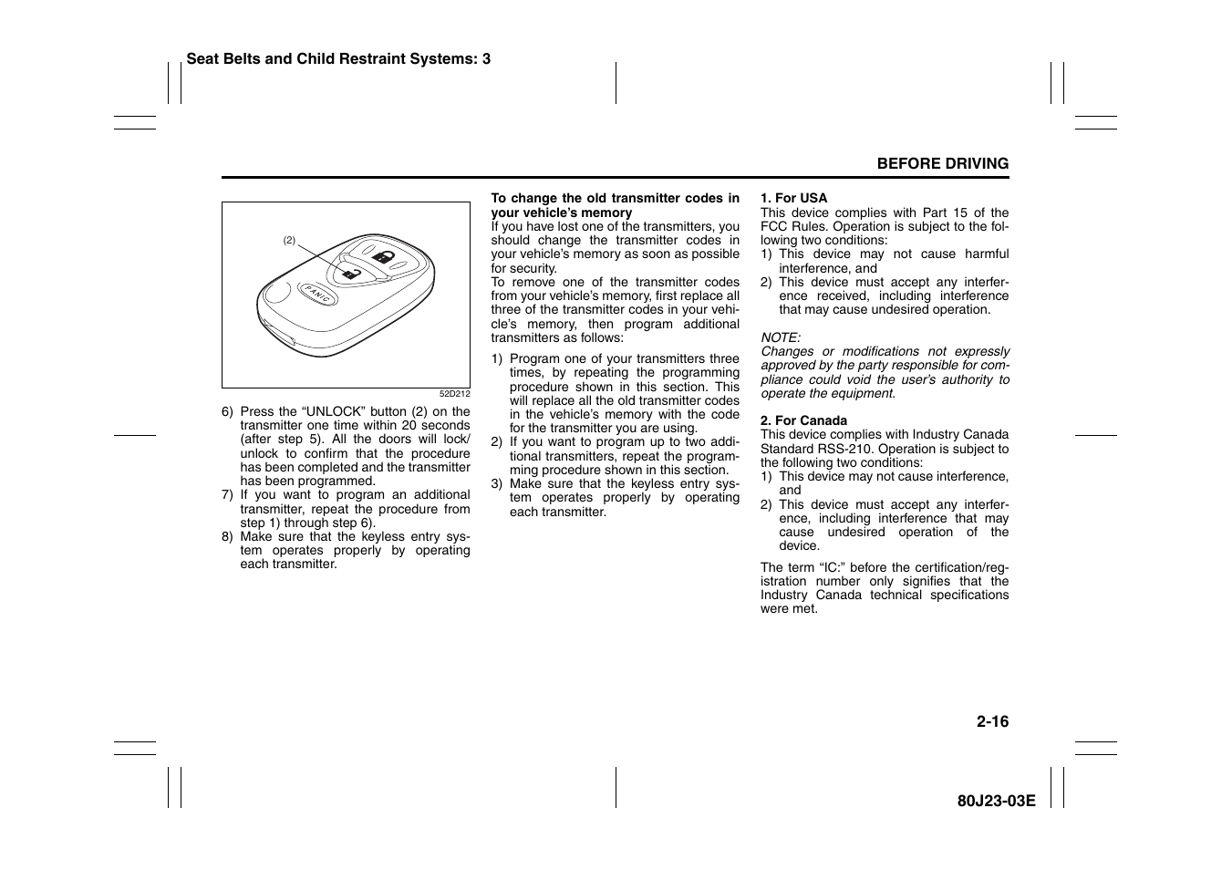 Suzuki 2010 SX4 SportBack User Manual | Page 33 / 297