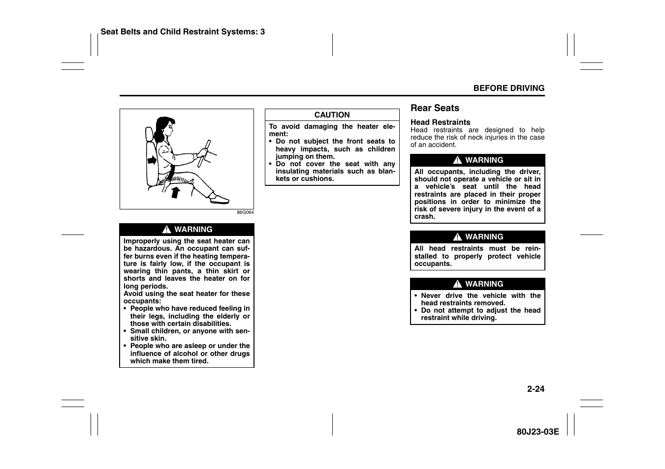 Suzuki 2010 SX4 SportBack User Manual | Page 41 / 297