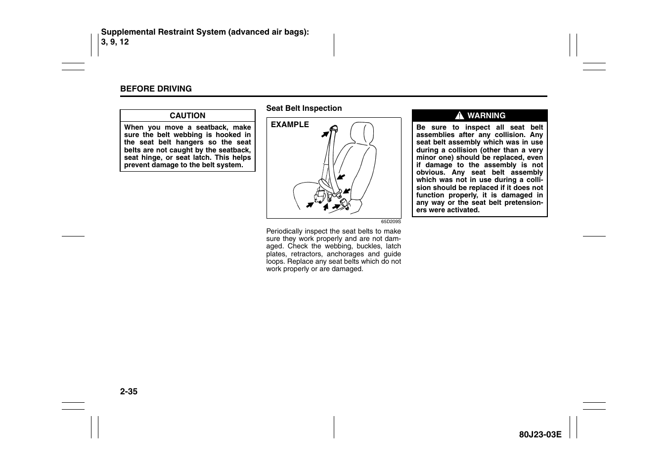 Suzuki 2010 SX4 SportBack User Manual | Page 52 / 297